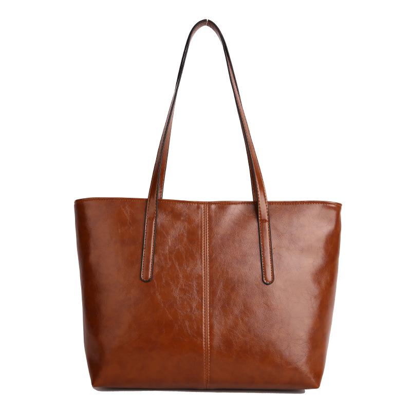 Retro Large Bag Women's Fashion Simple Shoulder Handbag Large Capacity Underarm Tote Bag