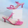 Women Elegant High Heels Sandals Trend Slip On Party Sandals Comfortable Square Toe Shoes Women Plus Size Zapatos Mujer