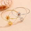 Retro Sunflower Adjustable Metal Cuff Bracelet for Women