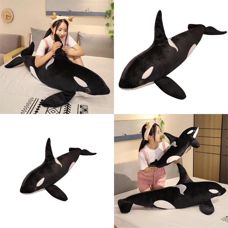 Realistic Killer Whale Plush Toy Soft And Cuddly Ocean Sea Life Stuffed Animal Pillow Doll