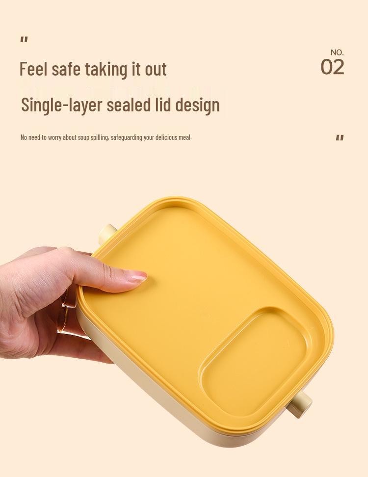 Compact Stainless Steel Bento Box - Cute, Portable, Microwave-Safe, Compartmented Lunch Container for Weight Loss Meals