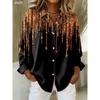 Women's Shirt Blouse Plaid Casual Long Sleeve Shirts Collar Regular Tops Daily Patchwork Buttons Print Fall Winter