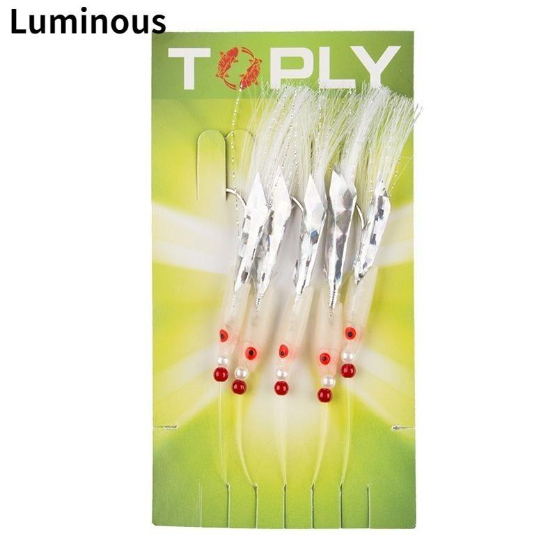 5pcs/ Fish Skin Hook Hook Anti-winding Fish Head Hook Luminous Fishing Gear Hook