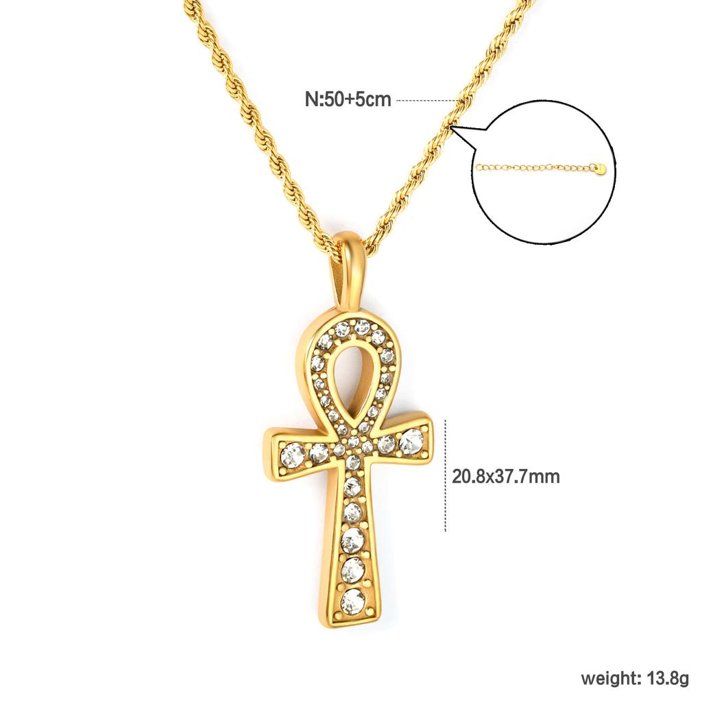 Zircon Cross Pendant Necklace Light Luxury Fashion Jewelry Gift for Women Delicate Collarbone Chain