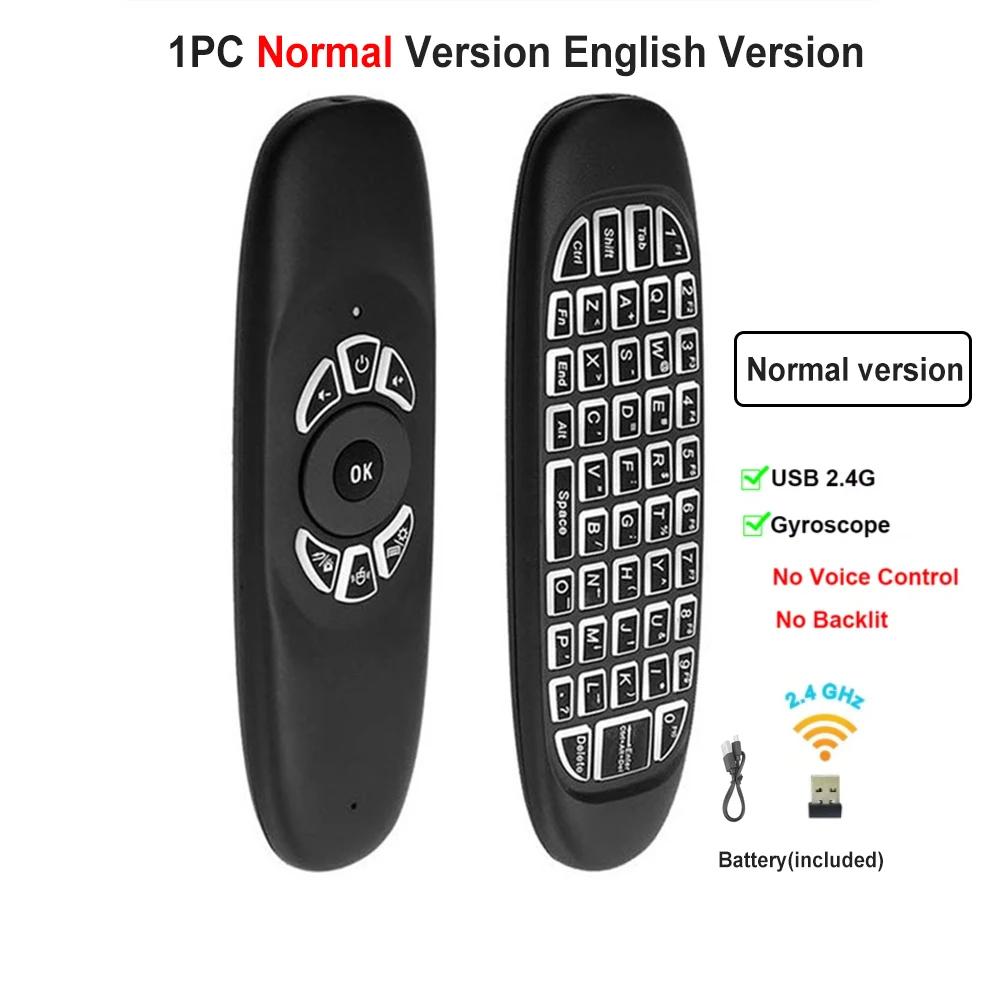 C120 Air Mouse 2.4G RF Remote Control Colorful Light Wireless Keyboard for Android Smart TV Box Projector PC Normal Version