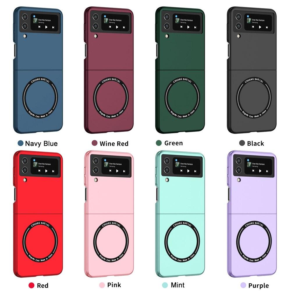 KEYSION Magnetische kabellose Ladehülle für Samsung Galaxy Z Flip 4 3 5G, PC, stoßfeste Handyhülle für Galaxy Z Flip 3 4 5G