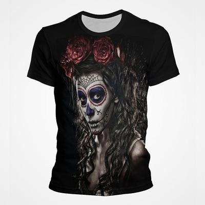 Mexikanischer Totenkopf Tag der Toten 3D-gedrucktes Kurzarm-Herren-T-Shirt