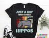 Retro Hippo T-Shirt Funny Boy Who Loves Hippos Shirt Hippopotamus Fans Animal Lover Costume Gift African Animals Birthday Present Tee Shirts