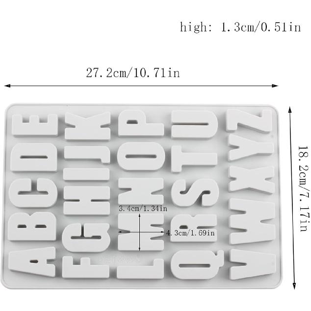 26 Cavity Alphabet Crayon Molds Letter Silicone Candy Mold For Candy