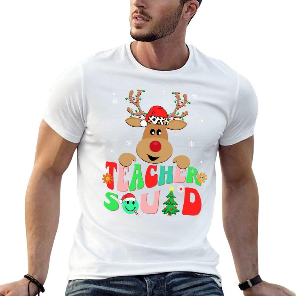 Teacher Christmas Reindeer Shirt  Matching Teacher Squad Christmas Crew Grovvy Shirt TShirt AntiPilling Casual TShirt