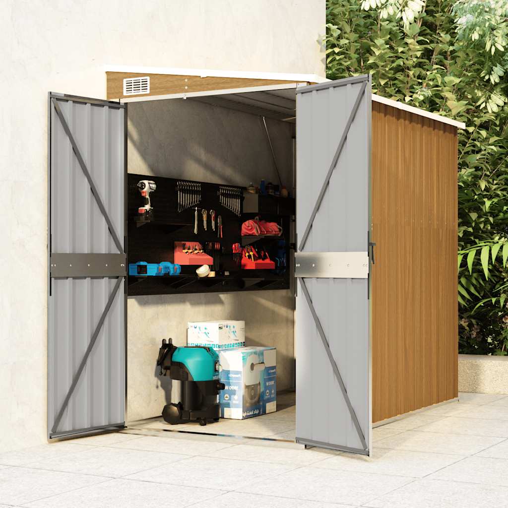 Vidaxl Garden Shed, Wall-Mounted, Brown, 118X194X178 Cm