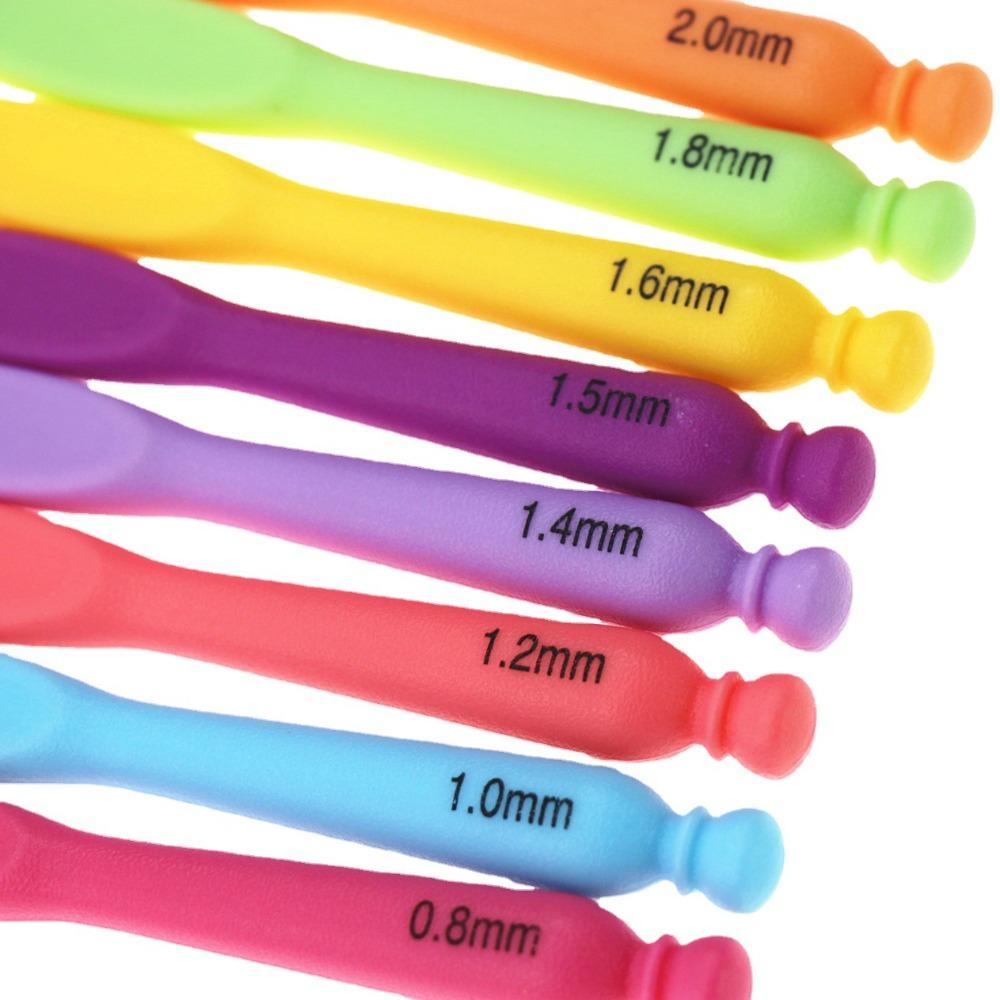 8Pcs 0.8mm-20mm Crochet Hooks Set As Shown In The Picture 0.8mm-20mm  for DIY Yarn Weaving Tools