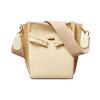 Lee Radziwill Textured Double Layer Leather Bucket Bag Women Bags Beige 139014-102