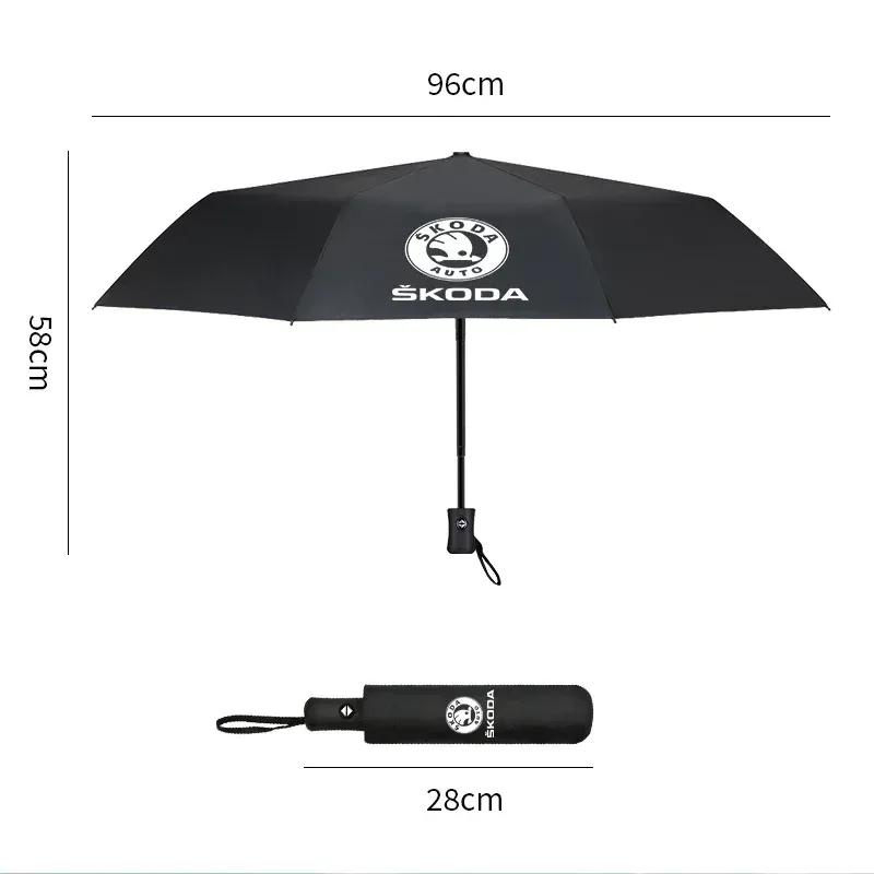 Portable Folding Automatic Umbrella Rain Car Large Business 3Folding Umbrellas For Skoda KAMIQ UPERB RAPID KAROQ FABIA YETI