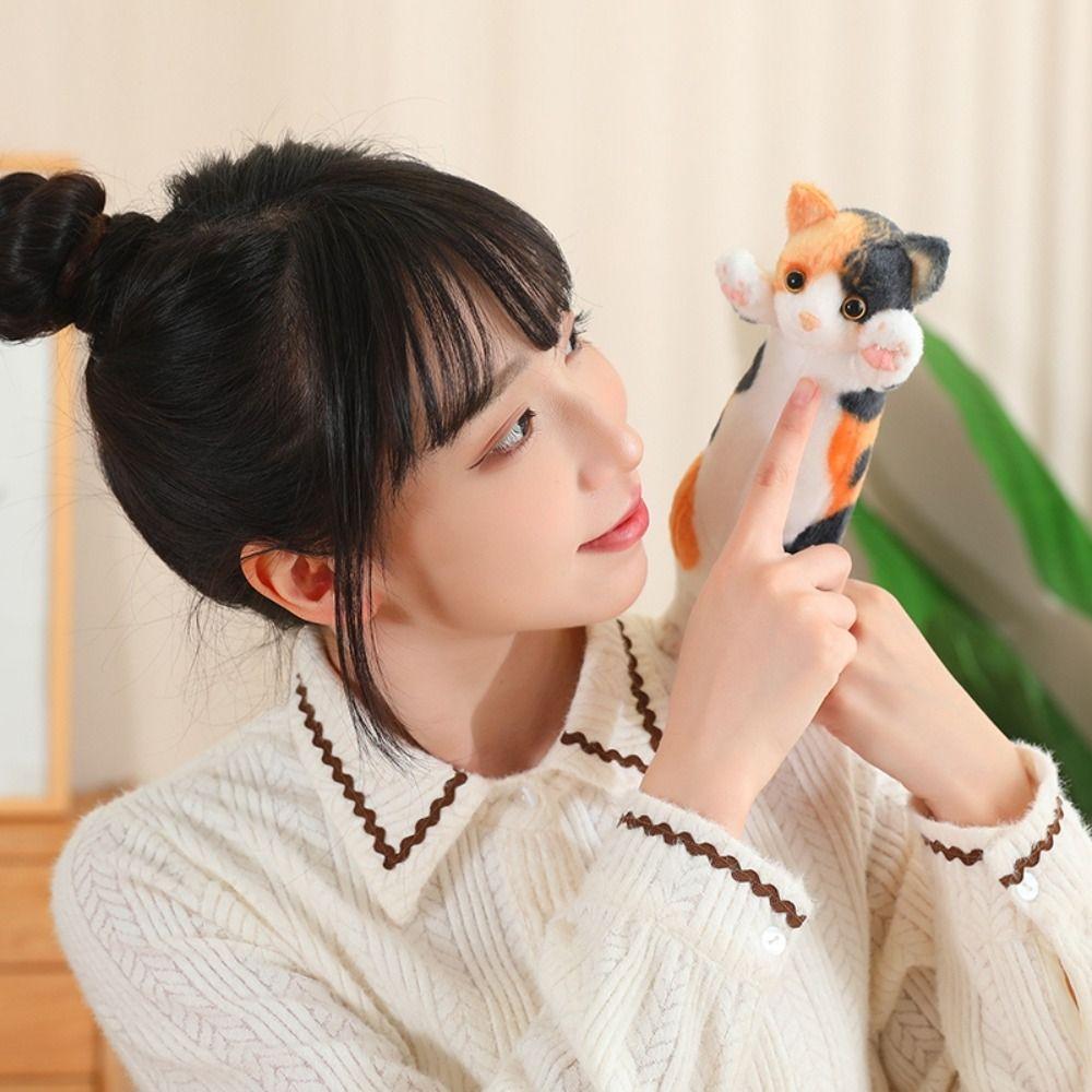 Standing Simulation Cat Plush Toy PP Cotton Jumpping Kitten Plush  Birthday Christmas