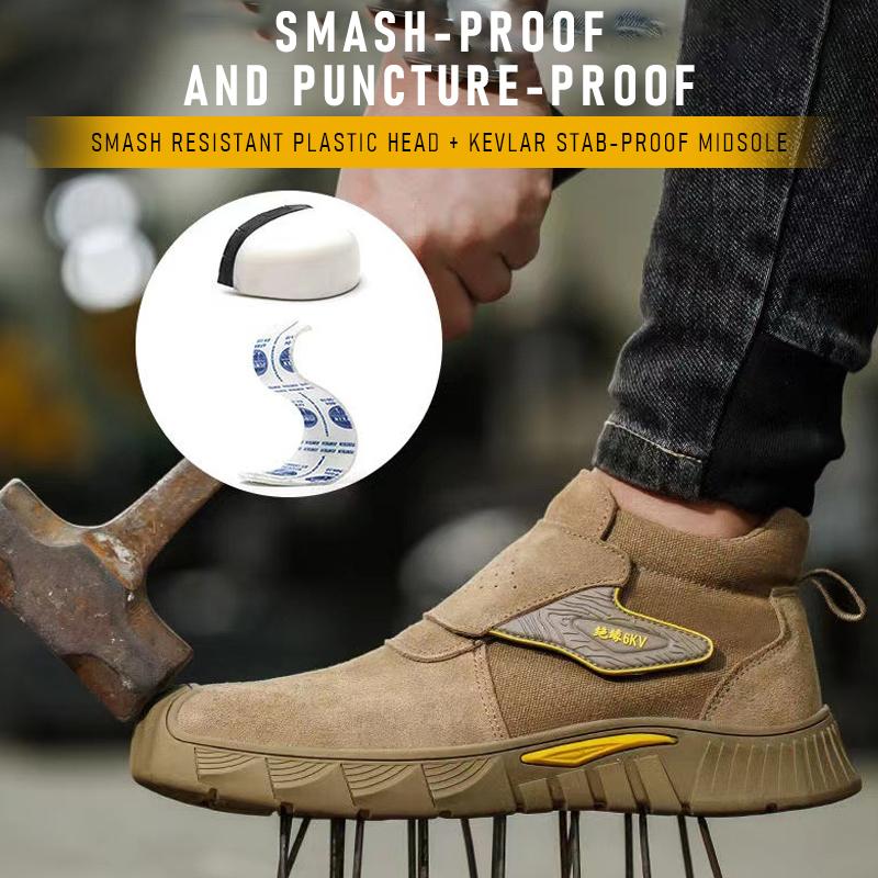 Cizme de siguranță pentru bărbați, care sudează pantofi de lucru industrial, cizme de lucru anti-alunecare, anti-punctură, cizme indestructibile, anti-zdrobire.