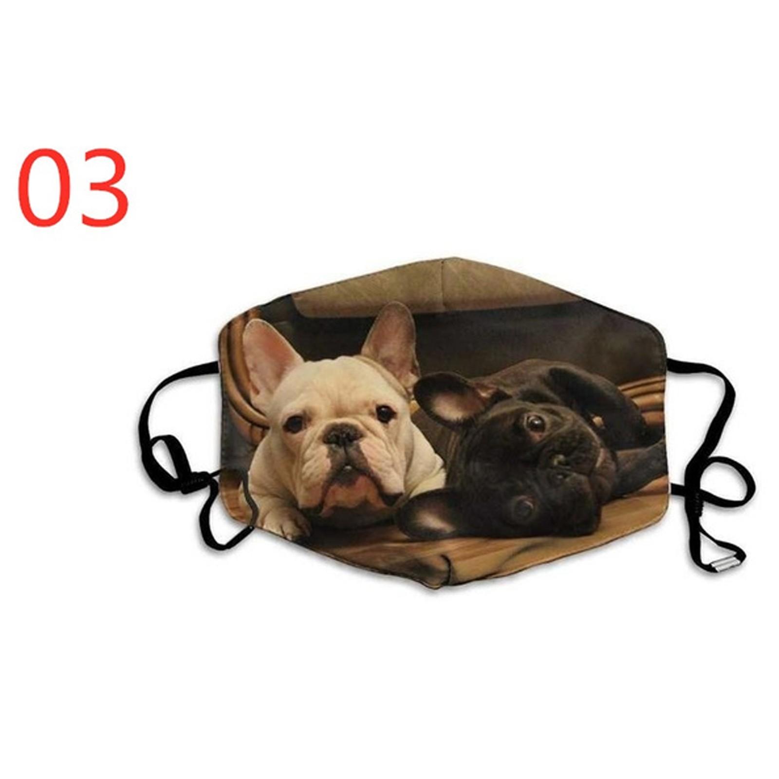 

Cute Dogs Printed Face Mask Washable Reusable Cotton Blend Mask Streetwear белый