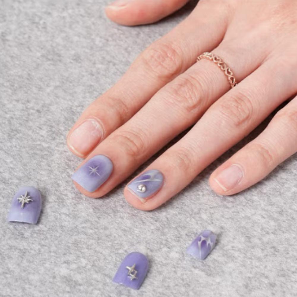 Square Nail Tips - 25SS TITApress Purple
