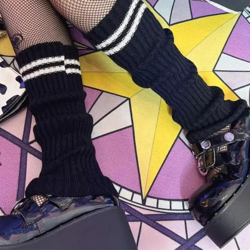 Gestrickte lange Beinwärmer Lolita JK Stiefelmanschetten Süße Cosplay Socken für Mädchen Frauen
