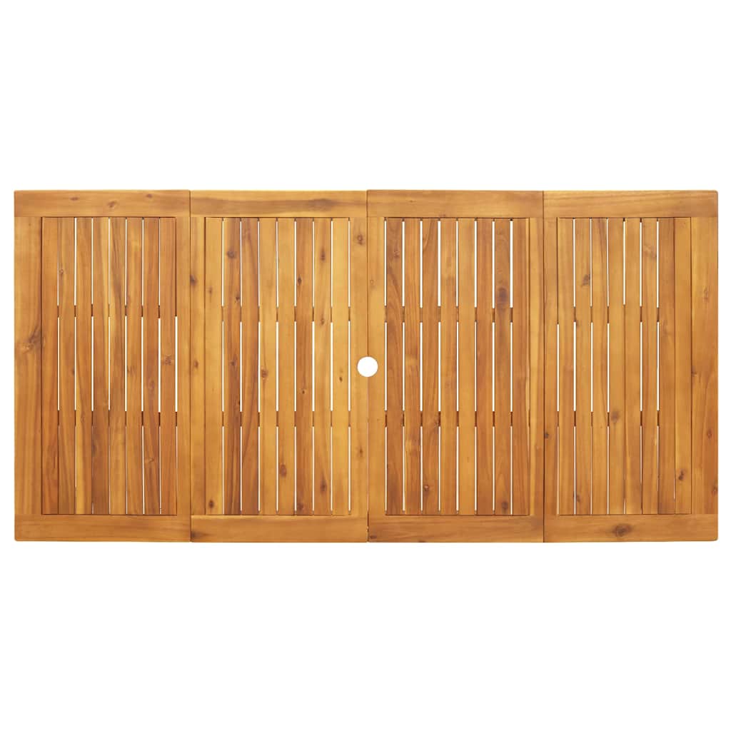 Garden Dining Set 9 Pcs Beige Solid Acacia Wood