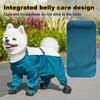 Pet Out Wrap Magväska Overaller med 4-bensskor Hundpromenad Dammtäta Byxor Husdjur Vattentäta Kläder Valphund Regnkappa med Stövlar