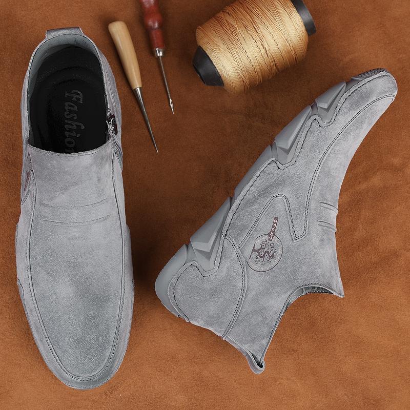 Модные мужские ботинки Повседневная обувь Высокие кеды Мужские туфли на плоской подошве — фото 4