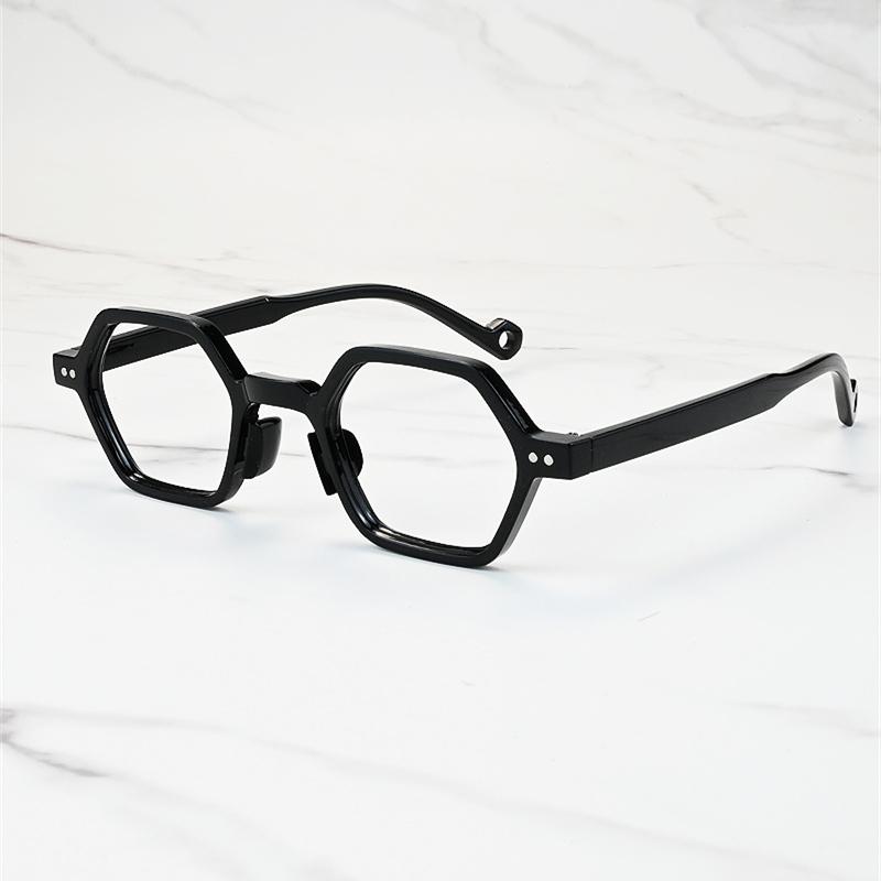 New Anti Blue Light Glasses Female Classic Retro Small Frames Eyeglasses Women Polygon Pure Color Rivet Eyewear Frame