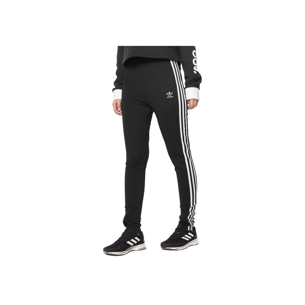 adidas Originals Logo Print Gerade Beine Vintage Sport Bequem Lässig Hosen Damen Unterteile Schwarz DH4237
