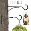 Outdoor Plant Hanger 2-Piece Decorative Wall-Mounted Metal Flower Basket Hangers for Outside for Bird Feeder Wind Chime Lantern