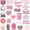 10/30/50pcs Pink Bible Jesus Phrase Stickers Aesthetic Graffiti Decal DIY Notebook Scrapbook Christians Religion Cartoon Sticker