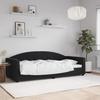 Vidaxl Sofa with Sleeping Function, Black, 90X200 Cm, Upholstered In Velvet