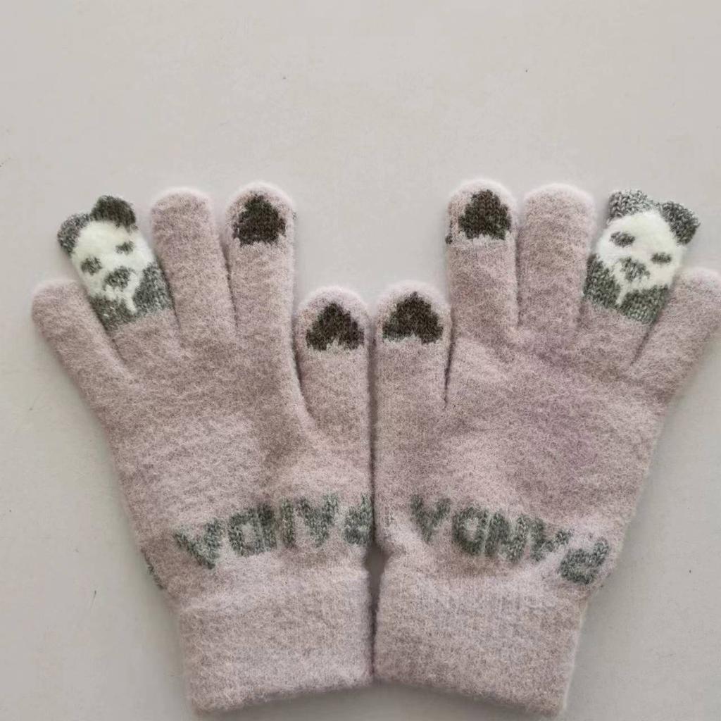 New Women's Fingertip Bear Touch Screen Gloves, Fashionable Warm Winter Gloves, Cartoon Cute Split Finger Touch Screen Gloves
