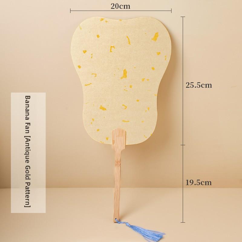 Thiened Blank Xuan Paper Calliaphy Fan DIY Material Kit Hand-Painted Cultural Creative Fan round ape Bamboo Frame