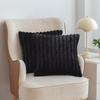 2Pcs Luxury Nordic Plush Cushion Cover Comfortable Textured Striped Throw Pillow Cover Soft Plush Pillowcase Living Room Decor