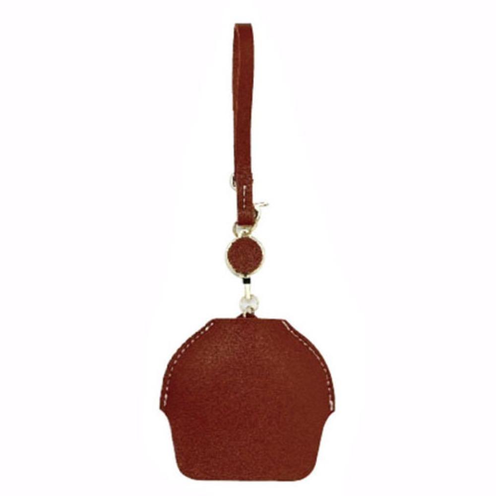 Extendable Reading Magnifying Glass Easy-pull Buckle PU Leather Key Chain  Seniors