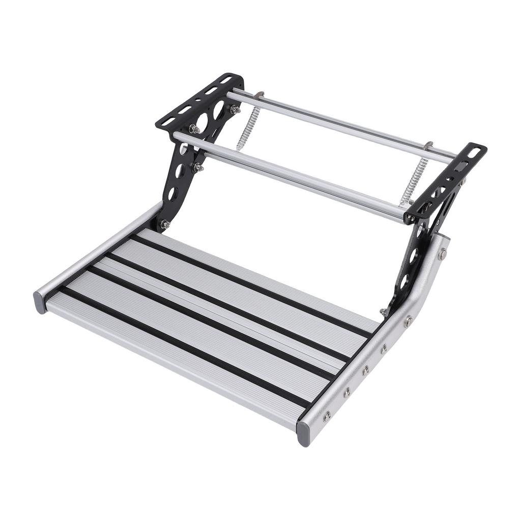 RV Steps 400lbs Load Capacity Aluminum Alloy Single Ladder Step Manual Telescopic Folding RV Entry Stair for Camping