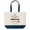 Tote Bag - PLANETEE - Blue Bottom Shopping Bag Bazar D'un Neurologue D'amour - Cotton 40x45 Cm - Large Size - No Closure