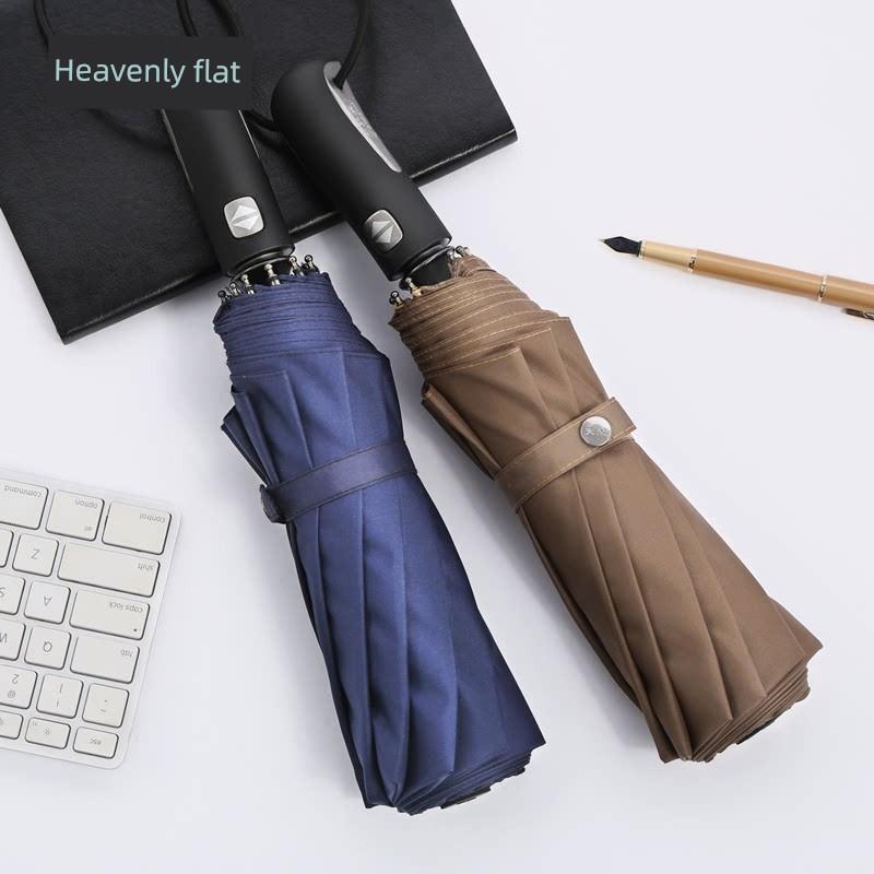 Paradise Umbrella Fully Automatic Storm-Resistant Umbrella, Three-Fold, 10-Rib, Extra Large and Reinforced, One-Button Open/Close, Business Style