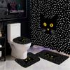 Animal Abstract Patterns Black Whit Shower Curtain Bath Sets Waterproof Non-Slip Bathroom Rug Toilet U With 12 Hooks Home Deco