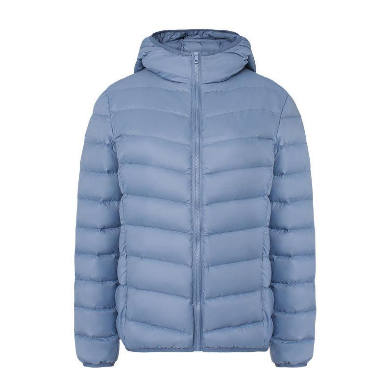 Korean Style Women's Hooded Down Jacket - Lightweight, Warm, Plus Size, Simple and Versatile for Autumn and Winter