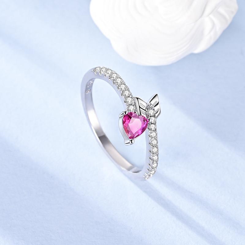 copper Authentic Pink Heart Arrow Rings Womens Anniversary Gift Engagement Rings for Women Mens Jewellery High Quality