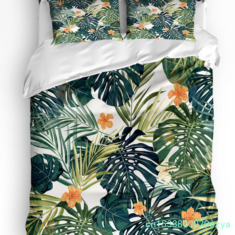 Nursery Bedding Set Comforter Duvet Cover Pillow Shams Funny Playful Jungle Animals Wildlife Mammal Bedding Cover Double Bed Set