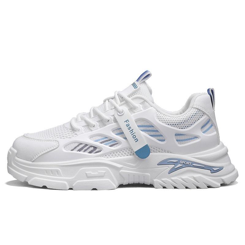 Spring new men's shoes breathable soft-soled running sports shoes male students thick-soled heightening casual dad shoes