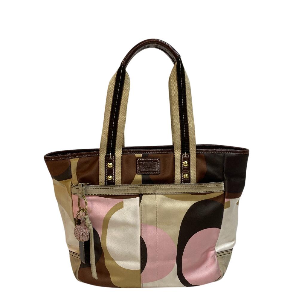 COACH 8F33 Shoulder Signature canvas Handbag beige canvas Women Used