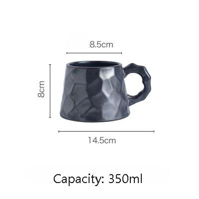 Japanese Retro Style Ceramic Water Cup With Handle Creative Personality Coffee Cup High Quality Green Tea Matcha Tea Mug 301-400ml синий