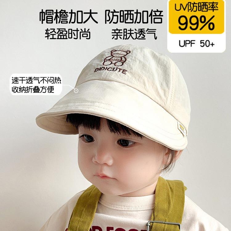 Baby Sun Hat Spring and Autumn Baby Cap Summer Men and Women Children Big Brim Quick Drying Sunscreen Bucket Hat Thin
