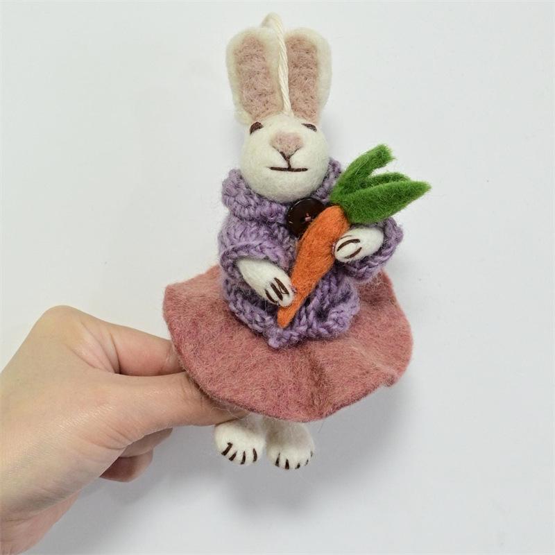 Handmade Wool Felt Animal Keychain Ornament