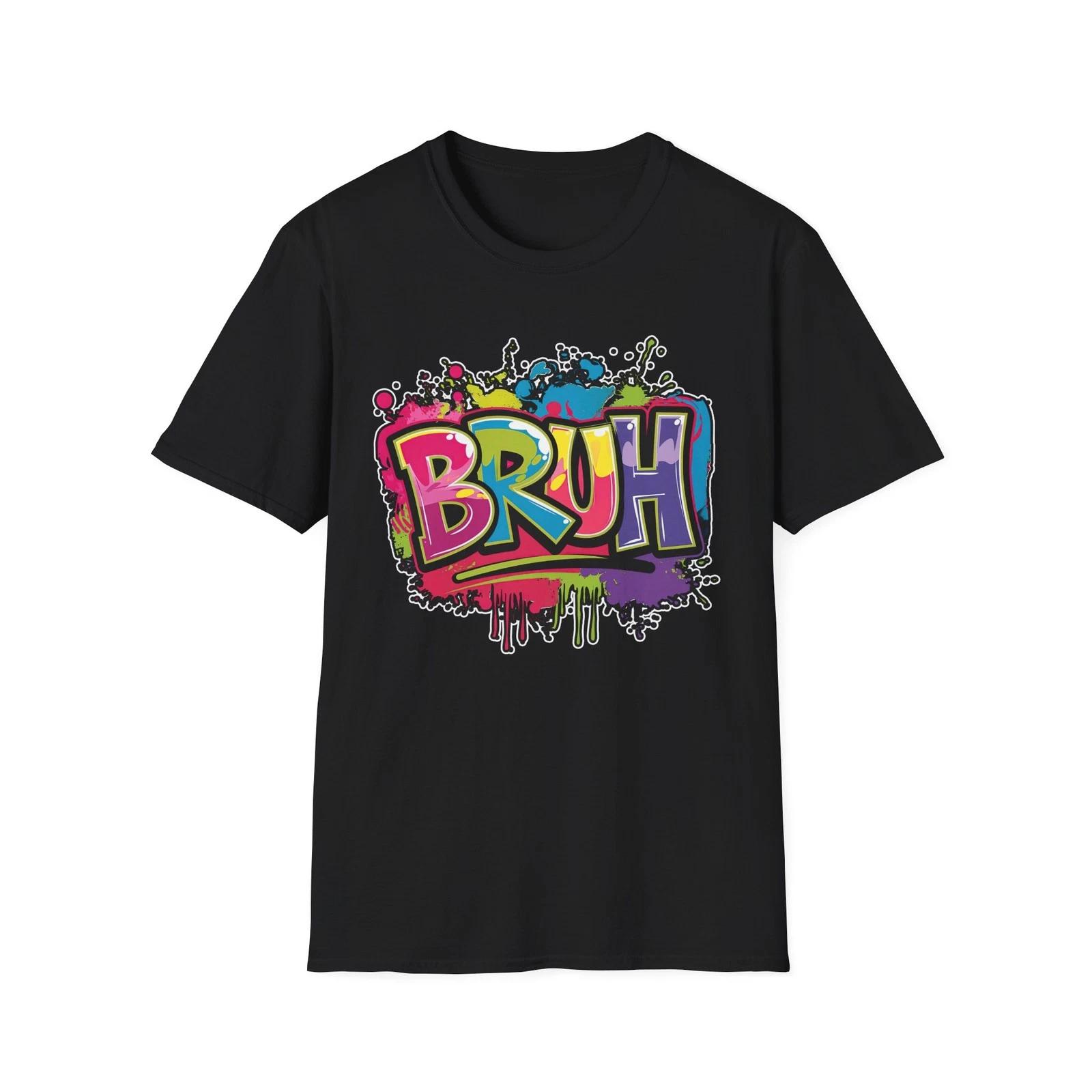 Colorful Bruh Graphic Unisex Softstyle T-Shirt | Casual Wear, Streetwear, [...] 4XL