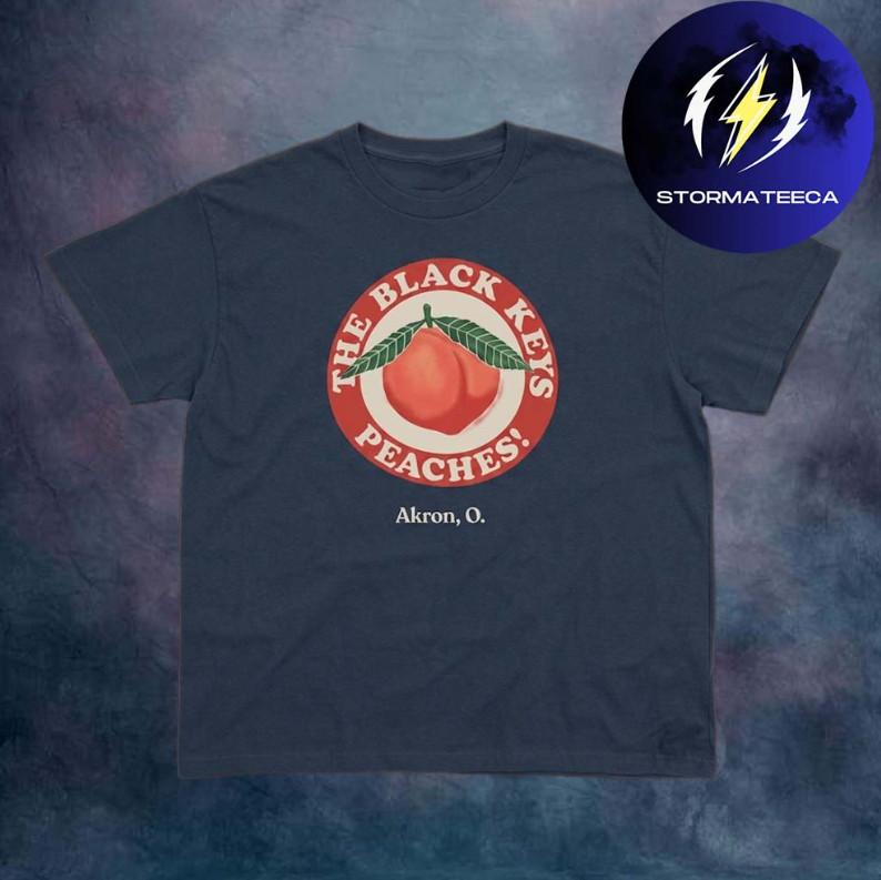 The Black Keys Merch Peaches N Kream World Tour 2026 Painted Peach Unisex T-Shirt M