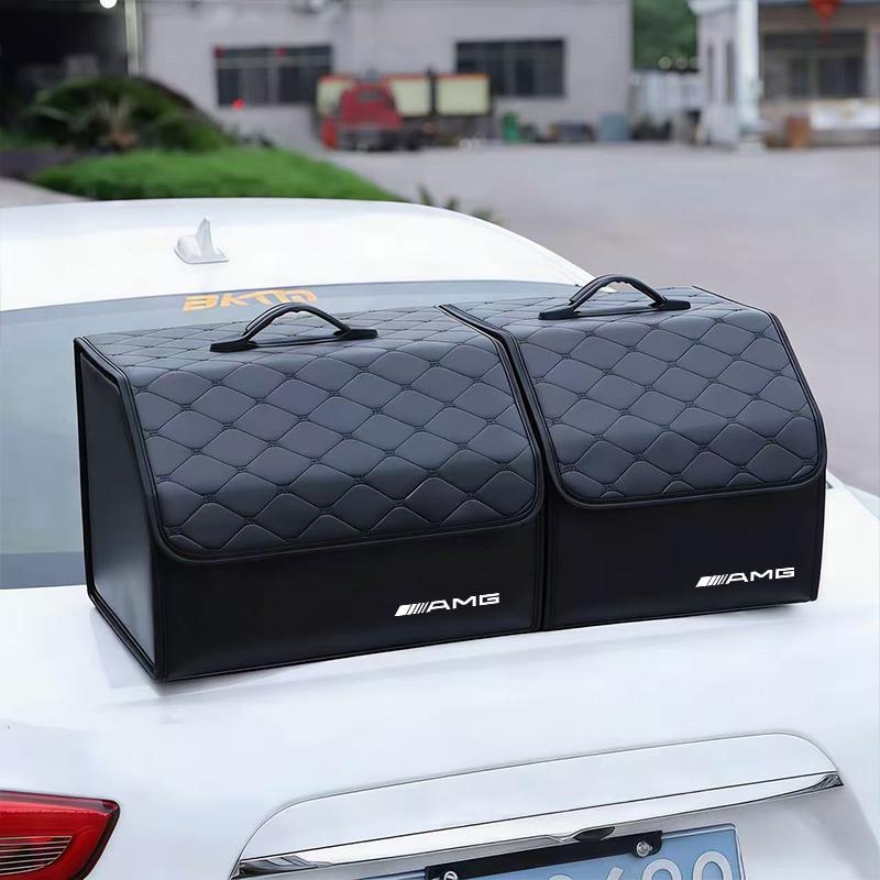 Foldable Car Trunk Storage Leather Box Organizer Bag For Mercedes Benz AMG GLC W203 W206 W220 W205 W211 W212 W201 W210 W108 W168